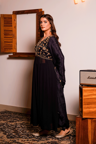 Black Georgette Kurta Set