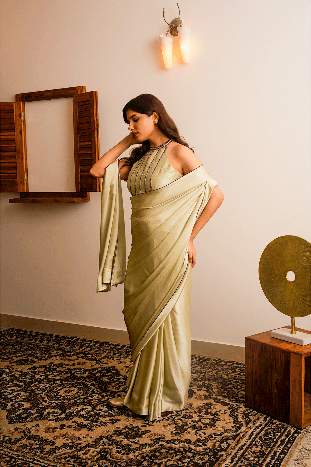 Elaichi Satin Saree