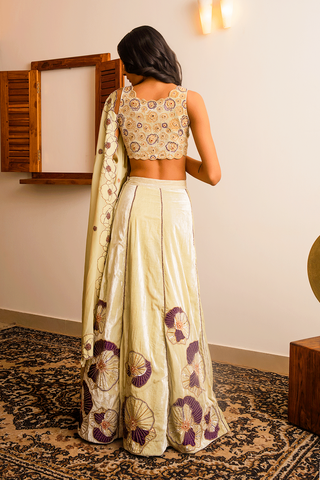 Rich Green Velvet Lahenga Set