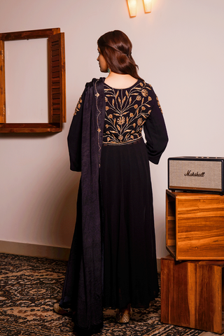 Black Georgette Kurta Set