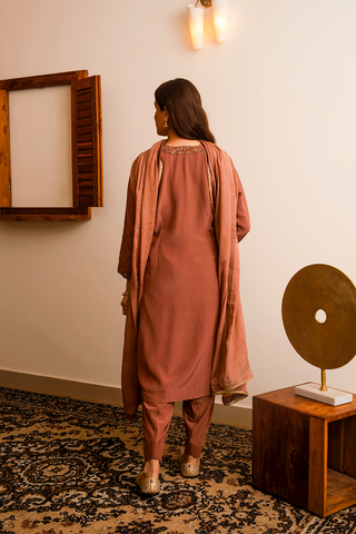 Brown crepe kurta set