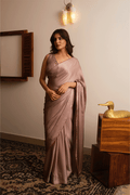 Taupe Satin Saree