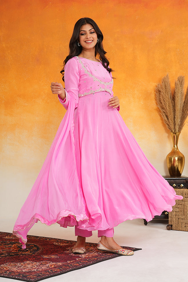 Cotton Candy Anarkali Dupatta