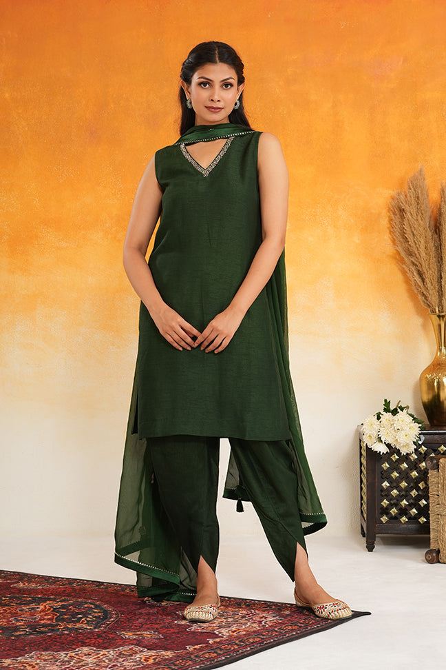 Emerald Dhoti Set