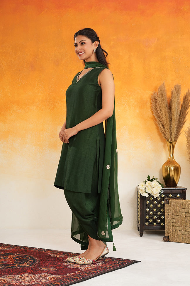 Emerald Dhoti Set
