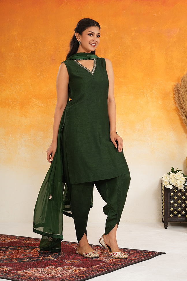 Emerald Dhoti Set