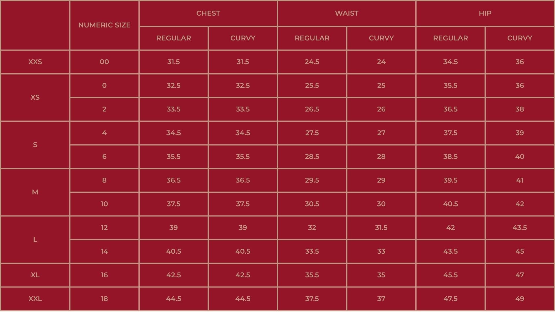 Size Chart